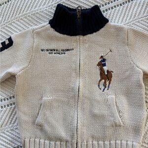 Polo by Ralph Lauren Kids Beige and Navy Sweater